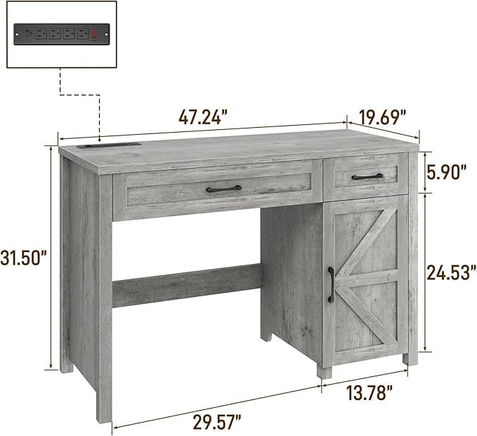Farmhouse 47" Executive Desk, Computer Desk - Image 2