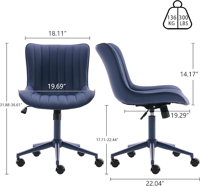 YOUNIKE Armless Home Office Desk Chair - Image 2