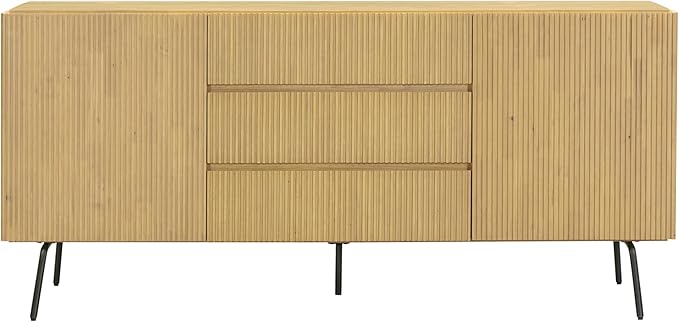 NTC Veil Modern Sideboard with 4 Doors, Buffet Cabinet with Vertical Groove - Image 5