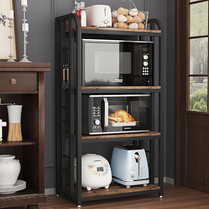 Microwave Oven Stand with Storage 4 Tiers, Free Standing Microwave Oven Stand by lovemanxi