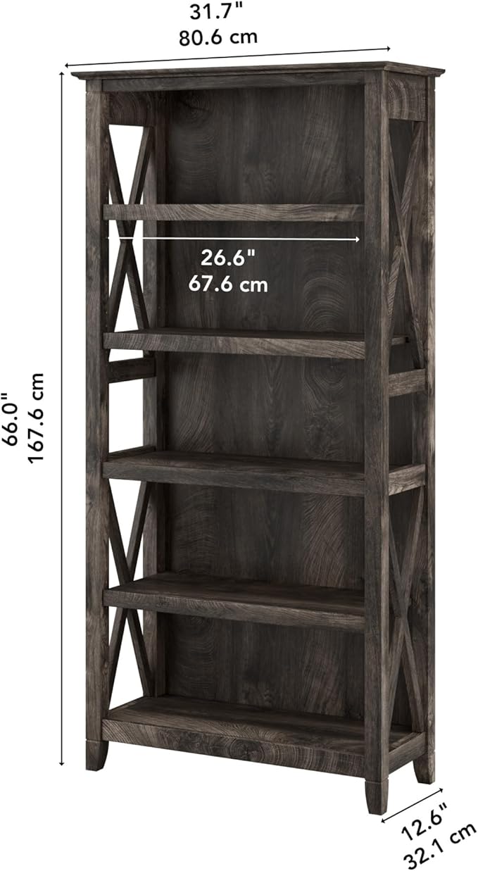 Bush Furniture Tall 5 Shelf Bookcase - Image 3