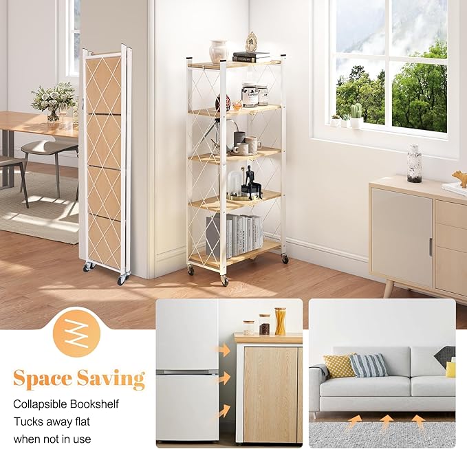 BAOYOUNI 5-Tier Vintage Industrial Bookshelf - Image 5