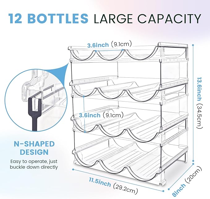 Water Bottle Organizer for Cabinet, 4 Pack Water Bottle Organization and - Image 3