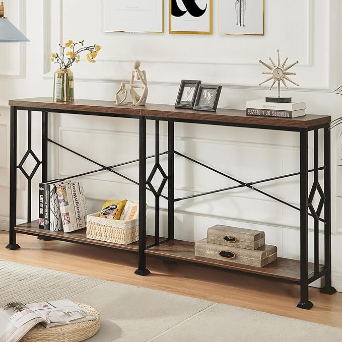 HOMISSUE Long Entryway Console Table, 70.9" Industrial Narrow Sofa Tables - Image 3