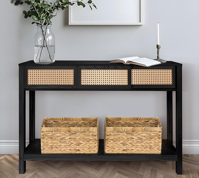 ZYBT Long Console Table, Rattan Entry Table, Console Tables - Image 7