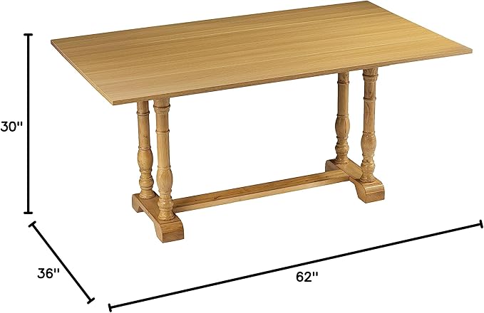 SEI Furniture Edenderry Farmhouse Folding Trestle Console to Dining Table – - Image 2