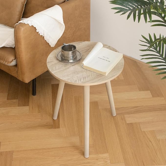 AWASEN Round Side Table, Modern Small End Table - Image 3
