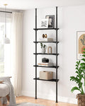 ALLZONE 5 Tiers Narrow Bookshelf, Tall Adjustable Ladder Book Shelf by ALLZONE