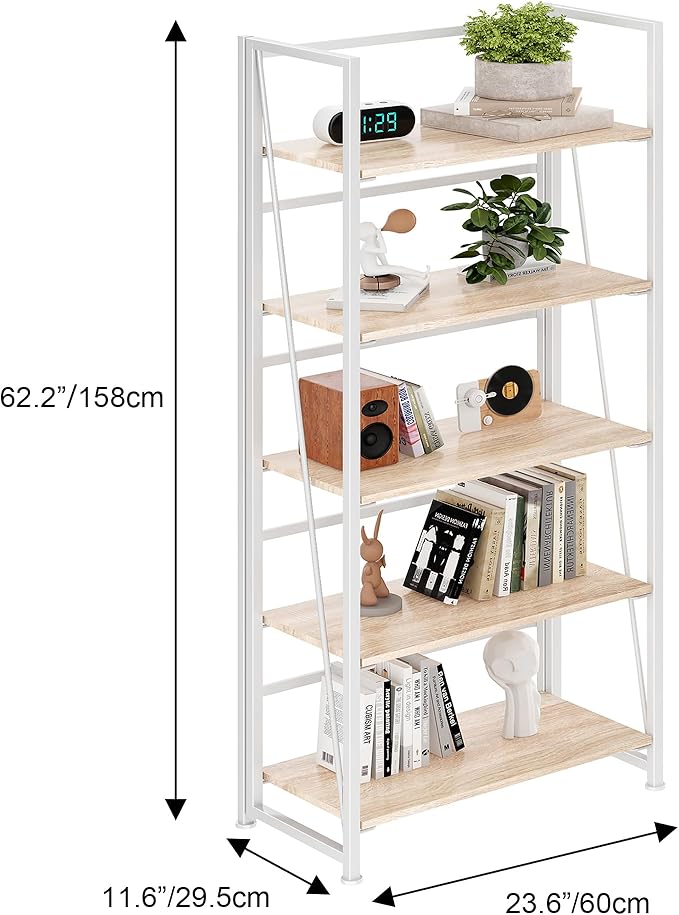 BHG Vintage Multifunctional Folding Bookshelf, No-Assembly Plant Stand Storage - Image 3