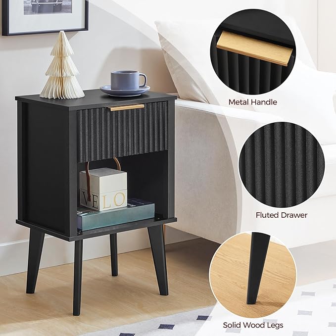 End Table, Fluted Night Stand, Modern Side Table, Bedside Table - Image 5
