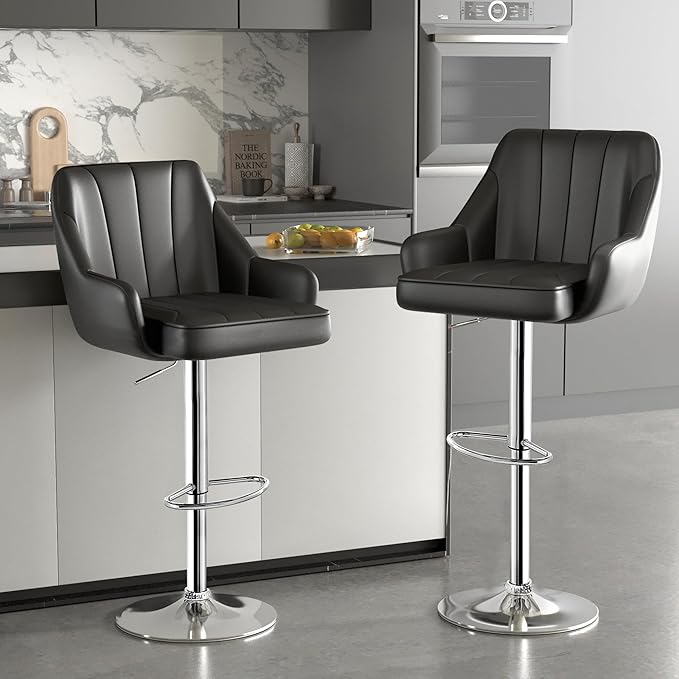 VECELO Barstools Set of 4, Counter Height Bar Stools Adjustable Stools - Image 6