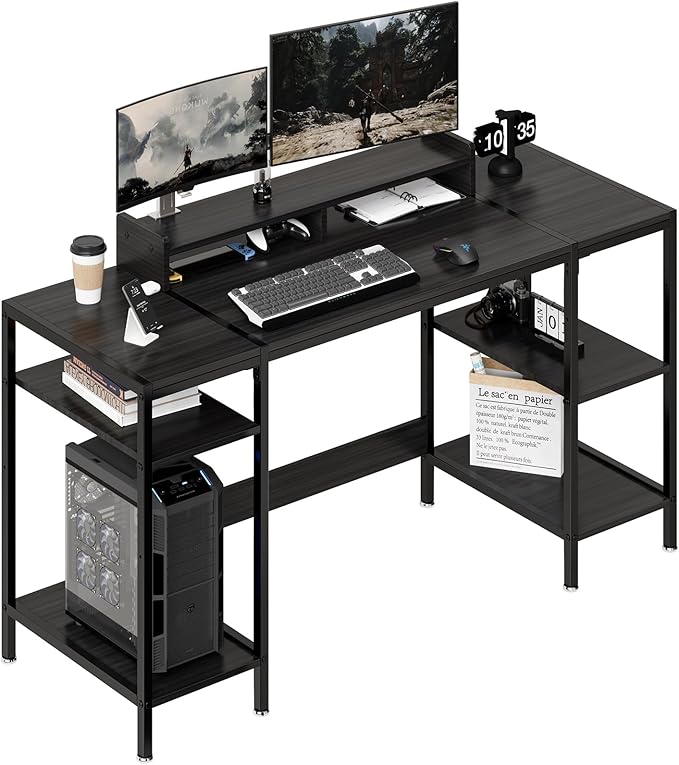 Computer Desk Gaming Desk with Monitor Stand, Home Office Desk Suitable by VivomexisAura