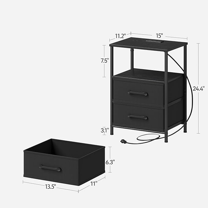 Nightstands Set of 2, Night Stand - Image 3