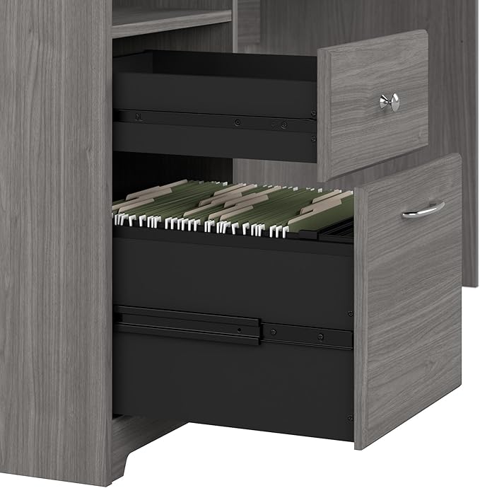 Bush Furniture Cabot L Shaped Computer Desk in Modern Gray | Corner Table - Image 8