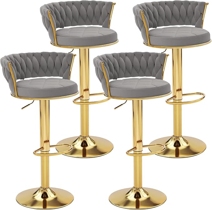 VECELO Bar Stools Set of 4, Adjustable Barstools Counter Height Stools by VECELO