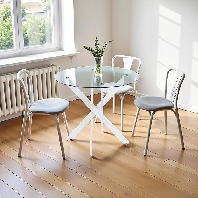 Dining Table for 4 Modern Round Dining Table 35.43" Kitchen & Dining Room Tables - Image 4