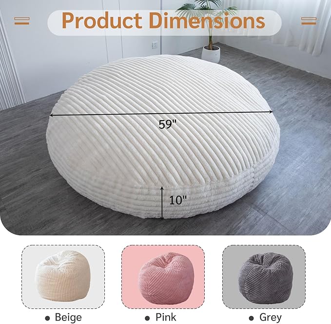 BYBYME 3 in 1 Bean Bag Chairs, Bean Bag Bed - Image 2