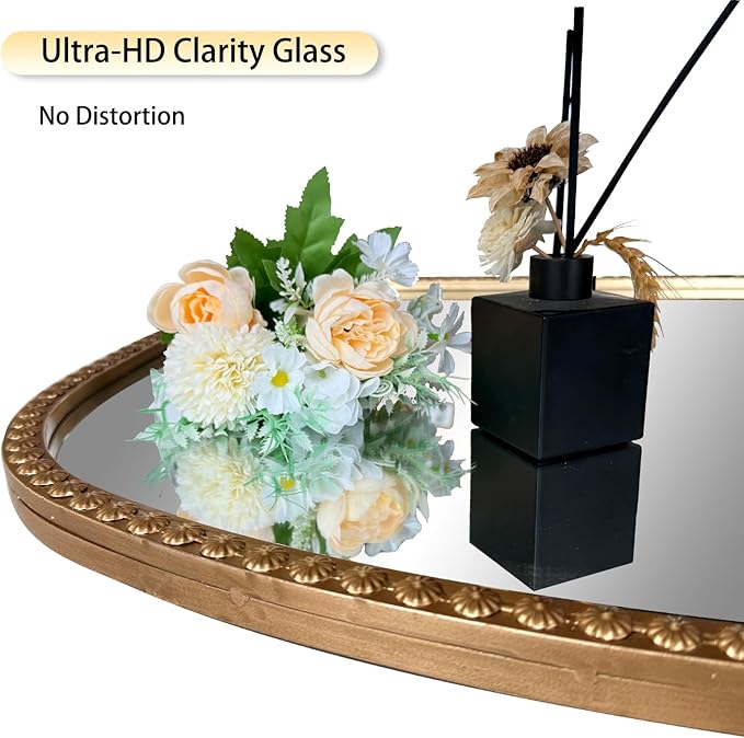 Gold Arched Mirror, Decorative Accent Mirror - Image 5