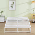 EMODA 12 Inch King Bed Frame, Metal Platform White Bed Frame King No Box Spring by EMODA