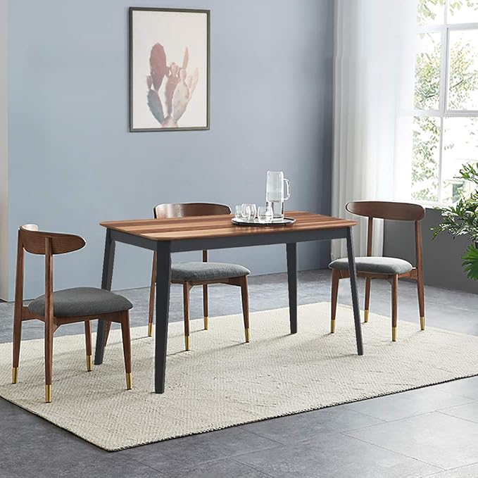Giantex 43.5" L Rectangular Dining Table, Farmhouse Dinette Table w/ 4 Rubber - Image 2