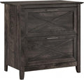 Bush Furniture Key West 2 Drawer Lateral File Cabinet in Dark Gray Hickory | by BushHome