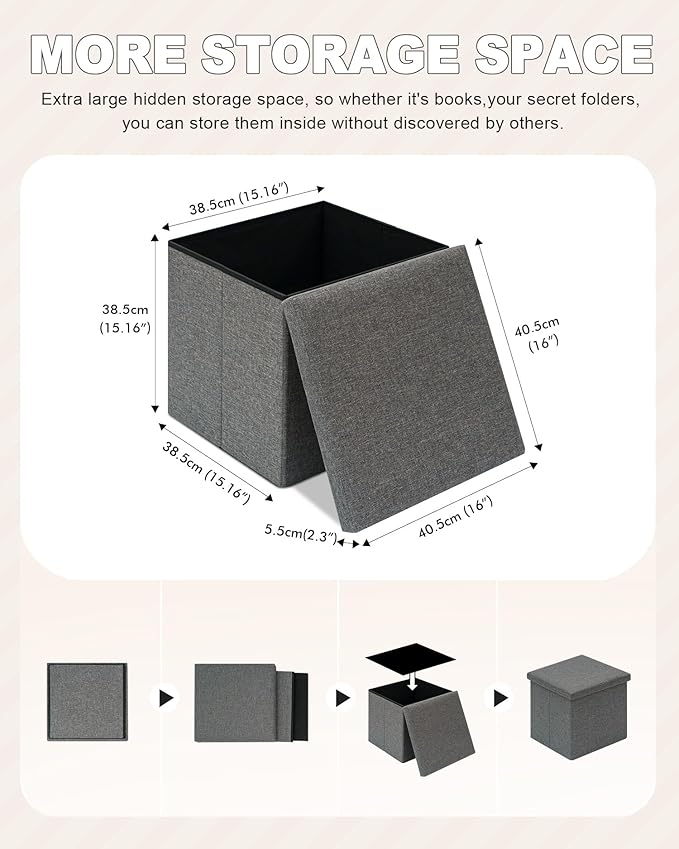 B FSOBEIIALEO Storage Ottoman - Image 3