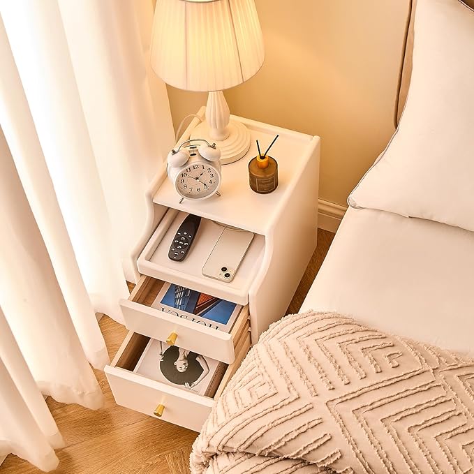 Uniclinens White Narrow Nightstand - Image 3