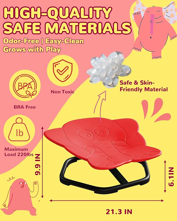 21" L × 19" W Spinning Chair for Autistic Kids, Sensory Toys for Kids - Image 3