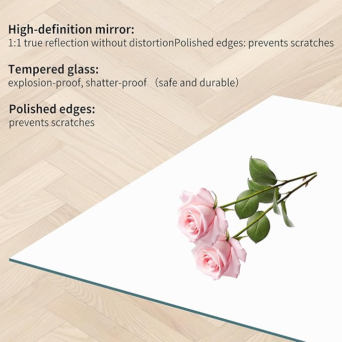 KOCUUY Large Frameless Mirror, 36x36 Inch Square Bathroom Vanity Mirror - Image 7