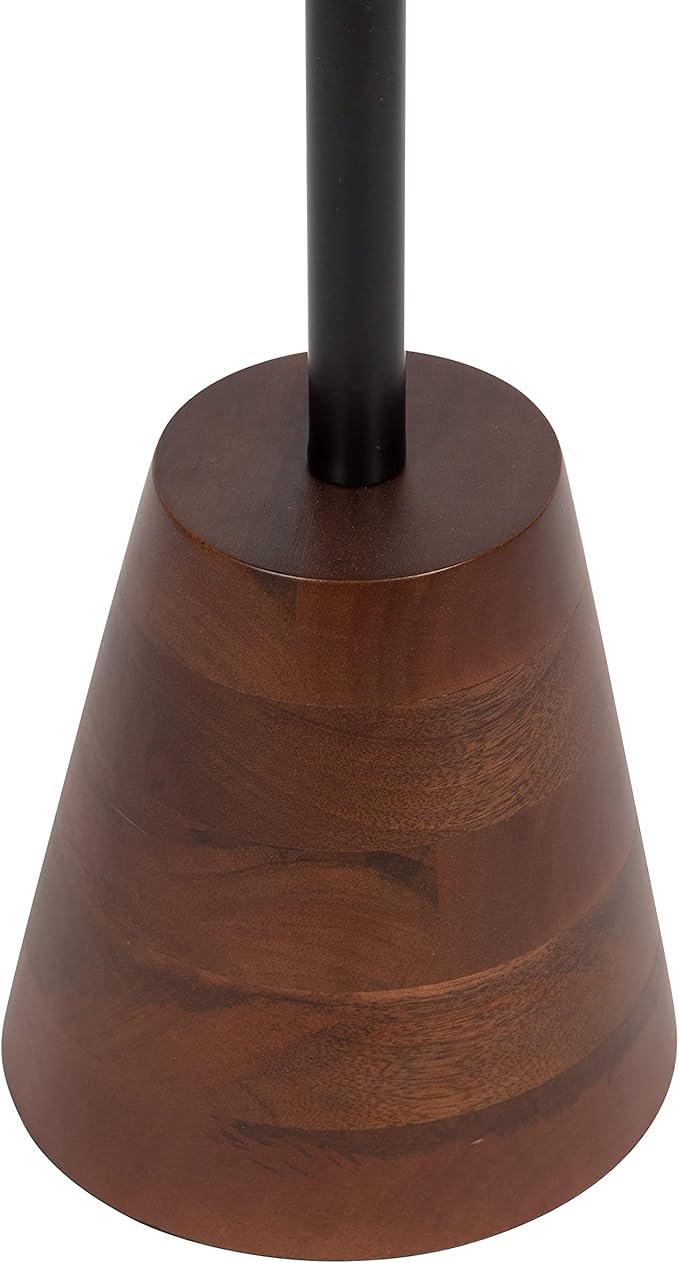 Kate and Laurel Tira Round Side Table, Walnut Brown Wood and Black, Decorative - Image 5