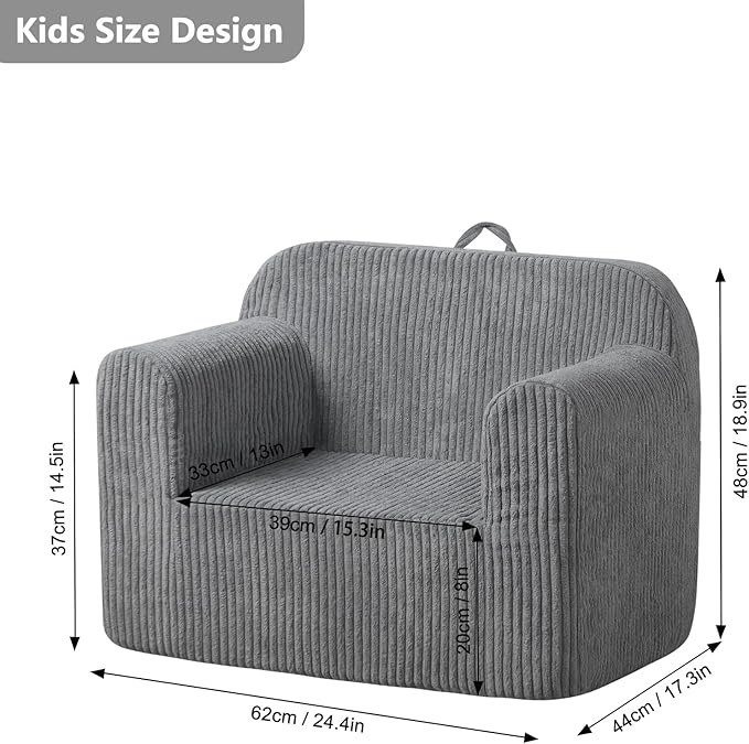 Getifun Foam Kids Sofa Chair, Comfy Toddler Couch, Soft Toddler Armchair - Image 3