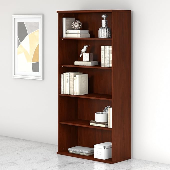 Bush Business Furniture Studio C Tall 5 Shelf Bookcase in Hansen Cherry - Image 2
