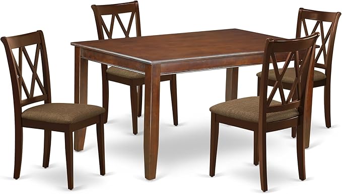 East West Furniture DUCL5-MAH-C 5 Piece Kitchen Table Set by EastWestFurniture