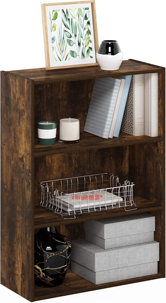 Furinno Pasir 3-Tier Open Shelf Bookcase, Amber Pine by Furinno-FitsYourSpaceFitsYourBudget