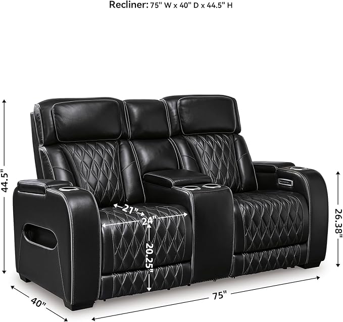 Signature Design by Ashley Boyington Modern Leather Match Power Reclining - Image 3