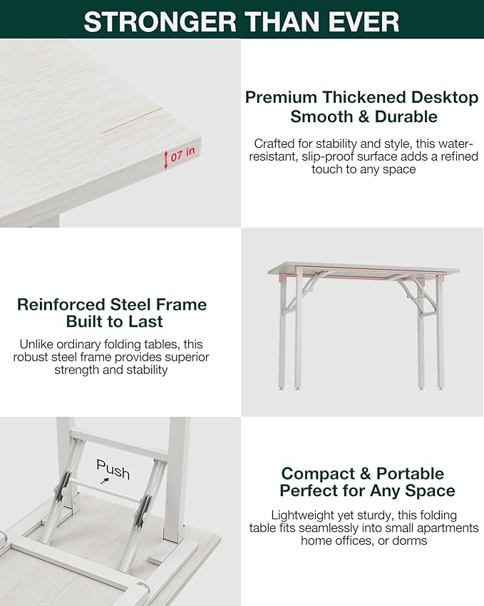 Frylr Small Folding Computer Desk – 35.8 Inch Portable Table - Image 6