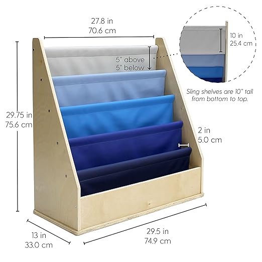 Factory Direct Partners 13745-NVPB Birch SoftScape Sling Book Display, 4-Shelf - Image 3