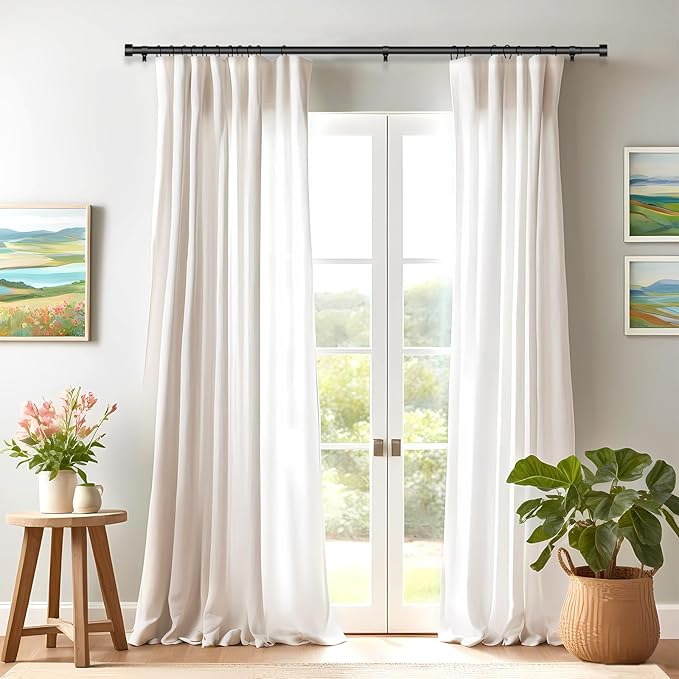 2 Pack Curtain Rods for Windows 28 to 48 Inch, 1 Inch Black Adjustable Heavy - Image 8