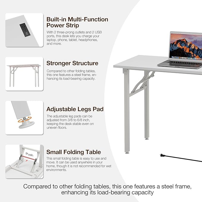 TEMI Long Computer Desk Folding Table - Image 9