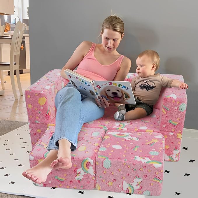 MeMoreCool Modular Kids Sofa, Toddler Play Couch Fold Out - Image 2