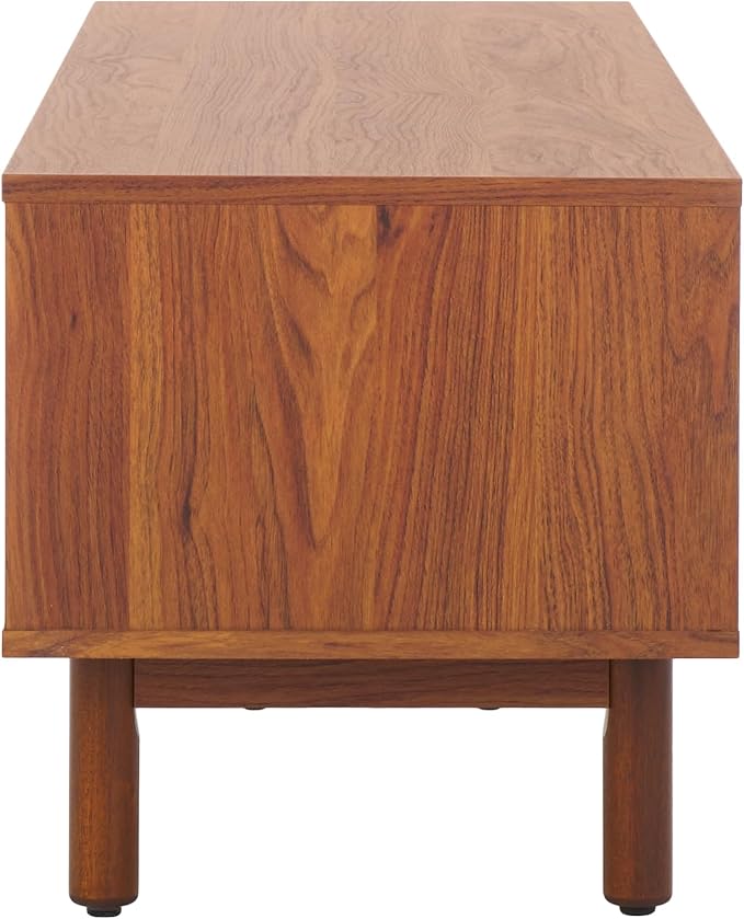 SAFAVIEH Aino TV Stand for up to 60" Flatscreen – Walnut Brown, 2 Sliding Doors - Image 5