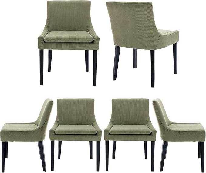 COLAMY Modern Dining Chairs Set of 6, Upholstered Corduroy Accent Side Chairs by COLAMYINC