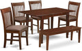 East West Furniture PSNO6C-MAH-C 6 Piece Dining Room Set Contains a Rectangle by EastWestFurniture