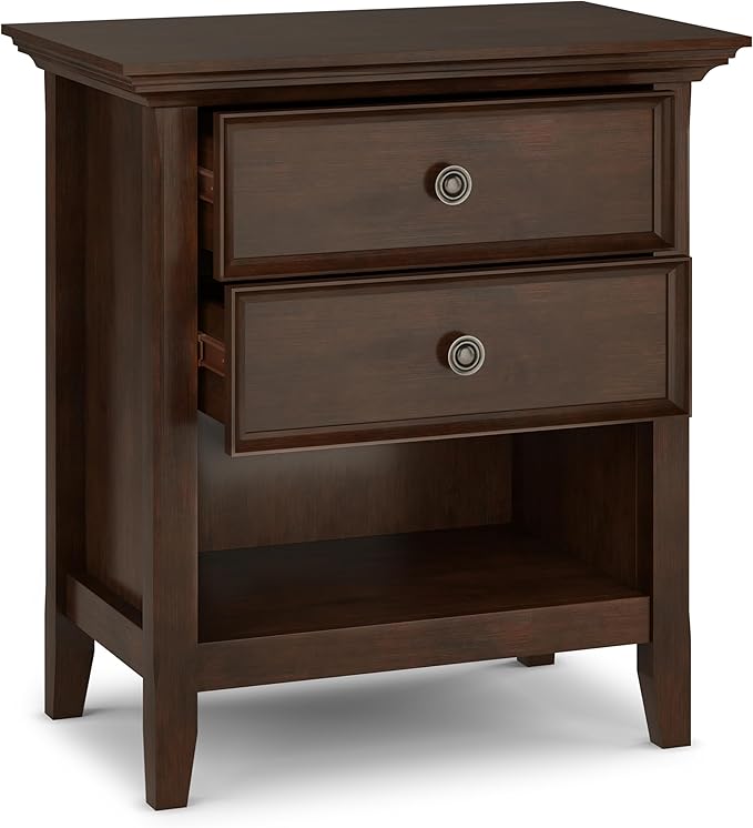 SIMPLIHOME Amherst Solid Wood 24 Inch Wide Traditional Bedside Nightstand Table - Image 4