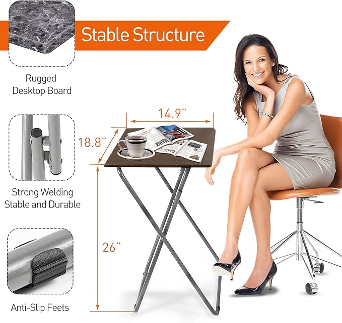 Garden 4 you Folding TV Tray Table, TV Dinner Table - Image 3