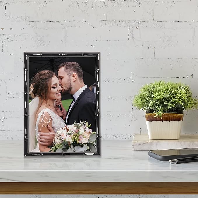Lawrence Frames 5x7 Black Polished Metal Picture Frame - Image 3