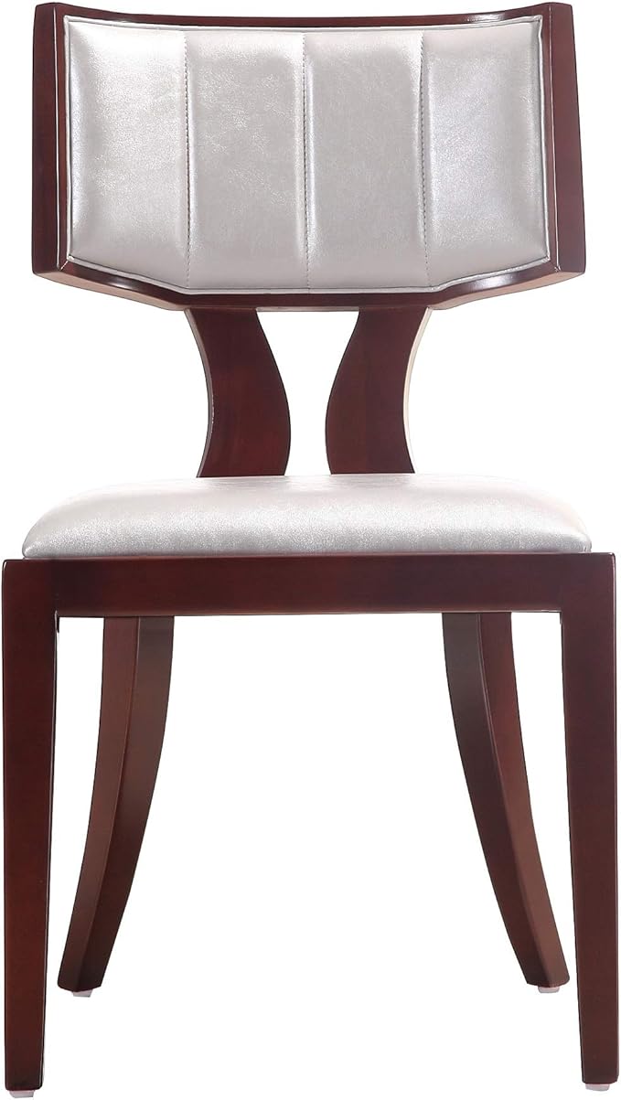 Manhattan Comfort Pulitzer Faux Leather Dining Chairs Set of 2, Solid Beech Wood - Image 4