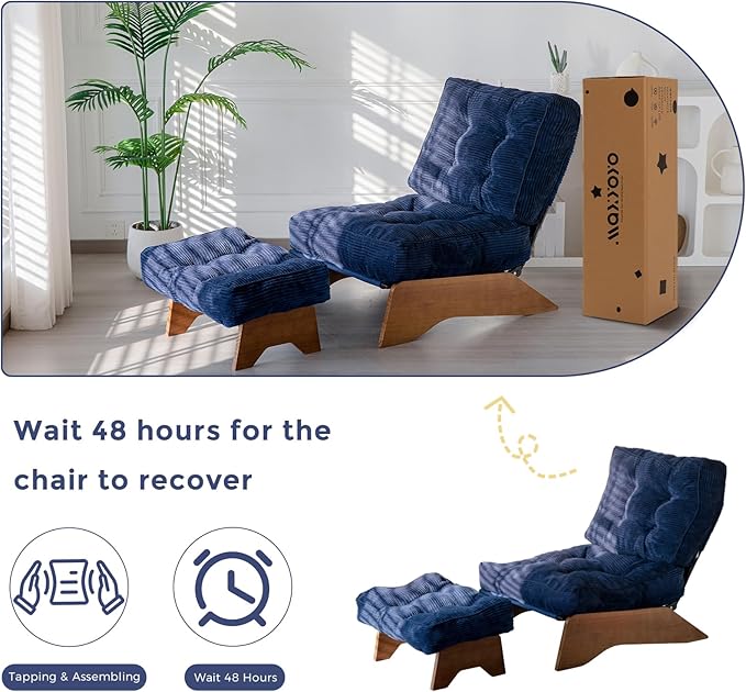 MAXYOYO Accent Chair with Ottoman Adjustable Backrest, Tufted Living Room Chair - Image 8