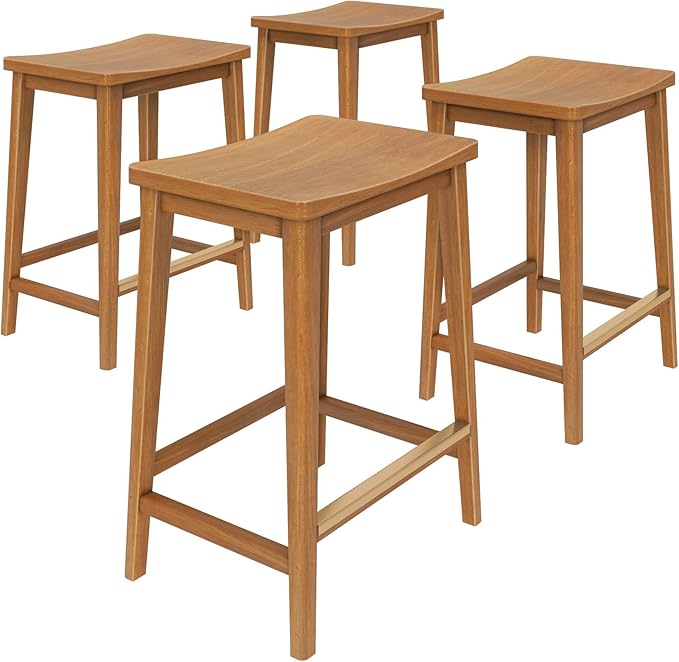 Plank+Beam Smythe Counter Stool, Sturdy Wood Modern Kitchen Counter Height Stool - Image 4