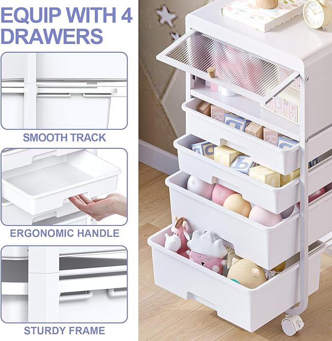 Utility-Rolling-Storage-Drawer-Craft-Cart-Organizers - Image 5